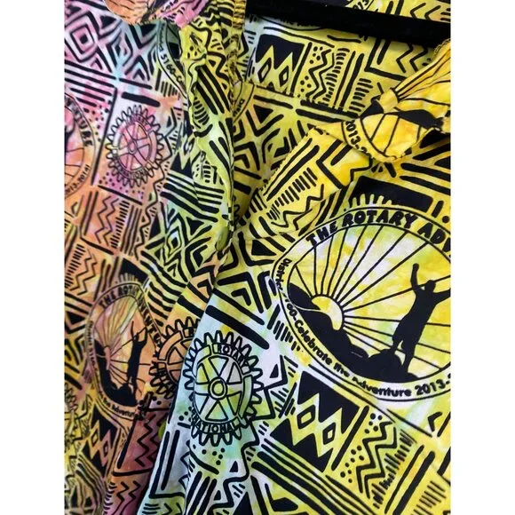 Wet Dog Mens Short Sleeve Hawaiian Shirt 2X‎ Colorful Geometric Tribal Design - Picture 8 of 13